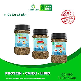 Thức ăn Cá 3 đuôi, Cá vàng, Gold fish GREENABC – Protein 40 thúc đẩy lên đầu, lên màu đẹp – Hộp 50g