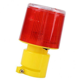 2X Solar LED Round Caution Warning Light Lamp Traffic Alarm Flash Light B