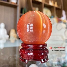 Mua Quả cầu đá phong thủy mắt mèo đỏ 0000000467