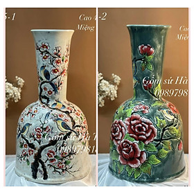 Mua Lọ hoa cao 42cm miệng 11cm  gốm sứ Bát Tràng cao cấp vẽ tay
