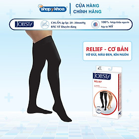 Vớ Y Khoa JOBST Relief - Vớ Đùi, Màu Đen, Kín Ngón, Dòng Cơ Bản, Áp Lực 20-30mmHg, 2 Chiếc (Tất Y Khoa)