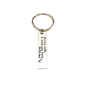 Car Keychain Stainless Steel Key Chain Gift For Boyfriend Girlfriend Drive Safe Keyring