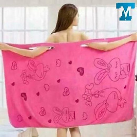 Áo Choàng Tắm Hàn Quốc 2 In 1 TOWEL Chất Liệu 100% Cotton
