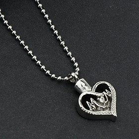 Stainless Steel Cremation Urn Pendant Necklace Ball Bead Chain