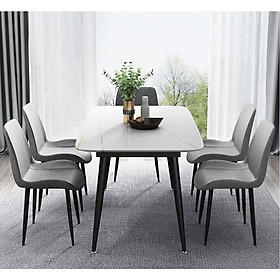 Mua Bộ bàn ghế phòng ăn Tundo mặt đá ceramic 1m4 kèm 4 ghế