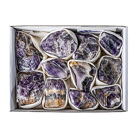 Hình ảnh 1 Box Amethyst Rock Purple Project Crystal Natural Quartz Geode for Holiday Gift