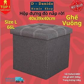 Thùng đựng đồ đa năng kiếm ghế ngồi gấp gọn 110L cỡ đại Châu Âu CA05 - Thùng gỗ bọc vải Oxford cao cấp chắc chắn có thể làm ghế ngồi, trang trí nhà cửa D Danido