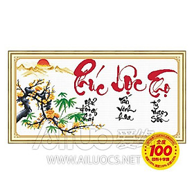 Mua Tranh thêu Phúc Lộc Thọ - Cành mai ms 51356