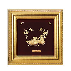 Tranh Vàng 24K PRIMA ART - Đôi Chim Uyên Ương - Kích thước 16 x 16 cm - CGS-0275-10