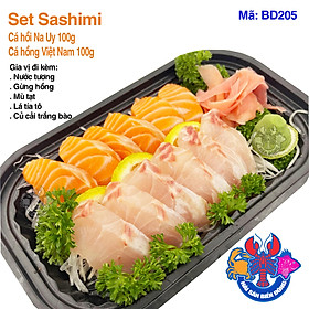 Mã 205_Set Sashimi Cá Hồi, Cá Hồng 200g