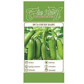 Bộ 1 gói Hạt giống dưa chuột baby-the xanh- 10 hạt - hàng loại 1