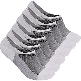 Set 3 đôi tất vớ nam Voga no show sợi tre bamboo hút mồ hôi khử mùi - Trắng phối xám - Freesize