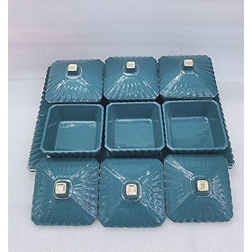 KHAY ĐỰNG MỨT TẾT SỨ XƯƠNG CAO CẤP MÀU XANH CỔ VỊT - VD13