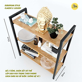 Mua  HCM - Rẻ hơn hoàn tiền   Euro Style  Kệ trang trí chân sắt sơn tĩnh điện màu Đen  gỗ nguyên tấm chắc chắn  XK Hàn Quốc. Kệ trang trí đẹp  sang trọng  mang phong cách cổ điển Bắc Âu. Sản phẩm cao cấp  đạt tiêu chuẩn Hàn Quốc