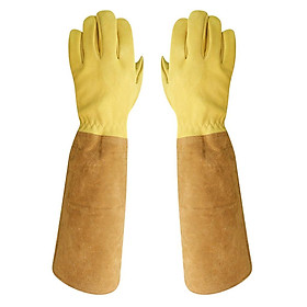 Extra Long Beekeeping Gloves Cowhide Heavy Working Gloves Gardening Bee Tool Supplies for Beekeeping, Hand Protection