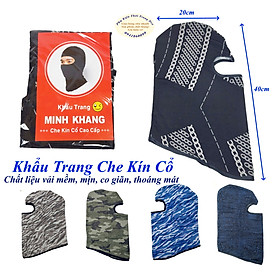 KHẨU TRANG TRÙM ĐẦU Kiểu ninja Chất liệu vải siêu mềm mịn Co giãn Chống nắng Chống bụi Thương hiệu MINH KHANG