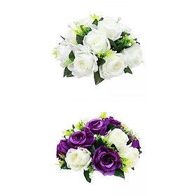 2x Artificial Rose Flowers Bouquet Home Road  Table Decor Centerpiece