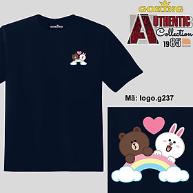 Gấu và Thỏ, mã logo.g237. Áo thun nam nữ in logo đẹp, form unisex. Áo phông GOKING hàng hiệu, quà tặng cao cấp cho gia đình, cặp đôi, lớp nhóm, doanh nghiệp