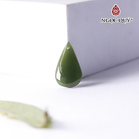 Mặt dây chuyền hình giọt nước đá ngọc bích 21x13mm mệnh hỏa, mộc - Ngọc Quý Gemstones