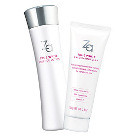 Combo Tinh Chất Dưỡng Trắng Và Giảm Thâm Nám Za True White Ex Essence Lotion (150ml) + Kem Tẩy Tế Bào Chết Làm Sáng Da Za True White Ex Exfoliating Clay (100ml) - 95594B
