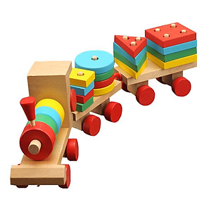 Đồ chơi đoàn tàu hình học bằng gỗ Mykids - đồ chơi trí tuệ ( loại lớn )
