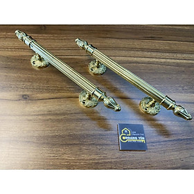 Mua Tay nắm cửa cổng bằng đồng  tay nắm tủ bằng đồng thau Hoa sen vàng bóng dài 30cm