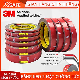 Băng keo 2 mặt cường lực 3M 4229P dài 10M siêu dính chịu nước, nhiệt dán được trên nhiều loại chất liệu
