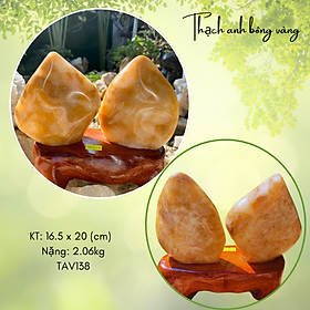 Mua Trụ đá thạch anh bông vàng NHASAN Kích năng lượng  thu hút tài lộc  phú quý