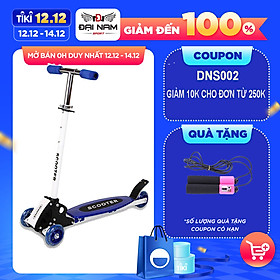 Xe Trượt Scooter 3 Bánh Có Đèn LED Phát Sáng Điều Chỉnh Hướng Thế Hệ Mới Đại Nam Sport - Màu Xanh Dương