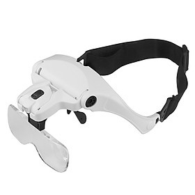 Kính Lúp Đeo Đầu Có Giá Đỡ Điều Chỉnh Kèm Đèn LED (5 Tròng Kính 1.0X-3.5X)