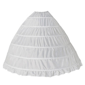 Women Crinoline Petticoat A-line 6 Hoop Skirt Slips Long Underskirt for Wedding