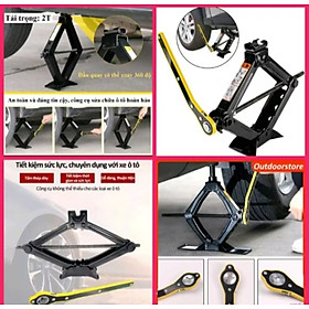 1 BỘ KÍCH NÂNG GẦM XE HƠI ÔTÔ TẶNG CỜ LÊ TAY QUAY ĐA NĂNG