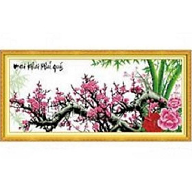 Mua Tranh thêu Mai khai phú quý hoa đào - LV3243