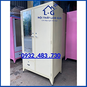 TỦ SẮT ĐỰNG QUẦN ÁO CAO 1M8X90X50CM NHIỀU MÀU , TỦ 2 CÁNH CÓ GƯƠNG SOI HCM