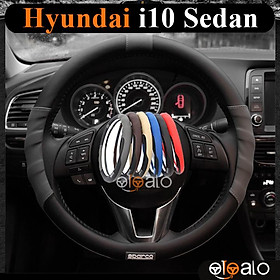 Bọc vô lăng da PU dành cho xe Hyundai Grand i10 Sedan cao cấp SPAR - OTOALO