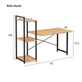 Mua Bàn học làm việc tích hợp kệ sách để đồ đa năng  bàn máy tính khung chữ X chắc chắn bền bỉ mẫu cải tiến nhất