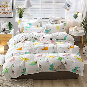 Bộ chăn ga gối Cotton cao cấp 1m6x2m họa tiết xinh xắn THC176