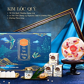 Yến Sào Hoàng Kim - Hộp Quà Kim Lộc Quý (50g Tổ Yến Thượng Hạng & 4 Hũ Yến Chưng Đường Phèn) - Quà Biếu Cao Cấp, Sang Trọng