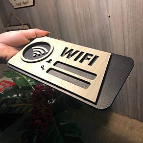 Bảng gỗ Wifi, Pass cắt laser 10x20cm dán tường bằng keo 2 mặt - Mẫu TW03