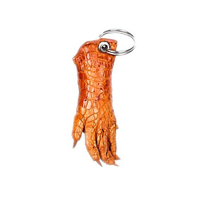 Móc khóa Huy Hoàng da cá sấu gai đuôi màu vàng HT8217