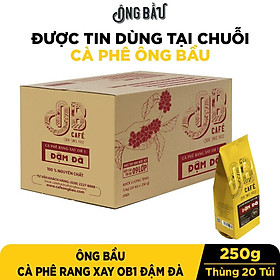 Thùng 20 túi ông bầu cà phê rang xay ob1 đậm đà 250g/ túi