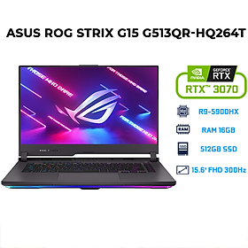 Laptop Asus ROG Strix G15 G513QR-HQ264T (AMD R9-5900HX/ 16GB (8x2) DDR4 3200MHz/ 512GB SSD PCIE G3X4/ RTX 3070 8GB GDDR6/ 15.6 FHD, IPS Non-Glare, 300Hz/3ms/ Win10) - Hàng Chính Hãng