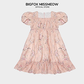 Váy bé gái Bigfox Miss Meow, đầm công chúa tiểu thư size đại dự tiệc vải tơ hoa phom Hàn cộc tay mùa hè 3,7,11 tuổi 30kg