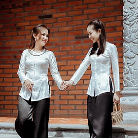 Áo lẻ bà ba gấm Trắng/ Hồng lợt/ Xanh dương/ Hồng đào/ Xanh ngọc- Có bộ bà ba Bigsize- may