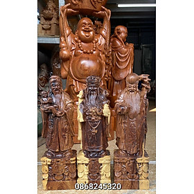 Bộ tượng phật tam đa phúc lộc thọ gỗ cẩm kt cao 40×13×11cm 