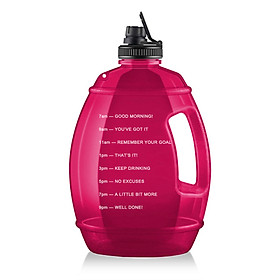 Bình nước thể thao BPA 3,78L có vạch đánh dấu thời gian bằng nhựa chống rò rỉ-Màu Hồng