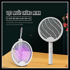 Mua Vợt Muỗi Thông Minh Gấp Gọn 2 Chế Độ  Thiết Kế Mới  Kiêm Đèn Bắt Muỗi Ban Đêm  2 lớp bảo vệ an toàn  Có Cổng Sạc USB
