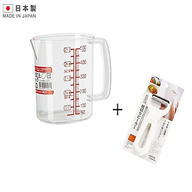 Combo dụng cụ nạo củ quả lưỡi inox cao cấp + ca đong có vạch chia 500ml - made in Japan