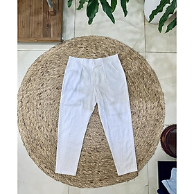 QUẦN BAGGY ĐŨI LINEN - Màu Ghi - Be Kem