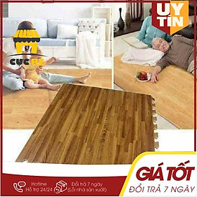Thảm xốp vân gỗ lót sàn 1 bộ 6 miếng 60x60 cm